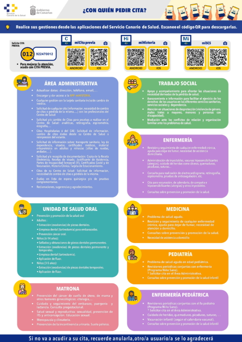 Realice sus gestiones desde las aplicaciones del Servicio Canario de Salud.